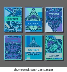 Creative brochure templates with colorful devil elements. Covers design templates for flyer, leaflet, brochure, report, presentation, advertising, magazine.