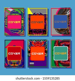 Creative brochure templates with colorful devil elements. Covers design templates for flyer, leaflet, brochure, report, presentation, advertising, magazine.