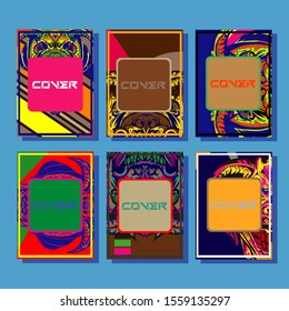 Creative brochure templates with colorful devil elements. Covers design templates for flyer, leaflet, brochure, report, presentation, advertising, magazine.