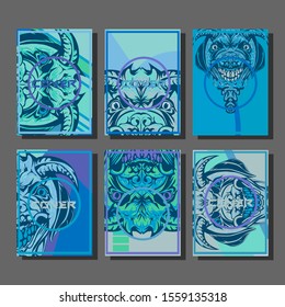 Creative brochure templates with colorful devil elements. Covers design templates for flyer, leaflet, brochure, report, presentation, advertising, magazine.