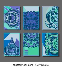 Creative brochure templates with colorful devil elements. Covers design templates for flyer, leaflet, brochure, report, presentation, advertising, magazine.
