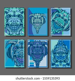 Creative brochure templates with colorful devil elements. Covers design templates for flyer, leaflet, brochure, report, presentation, advertising, magazine.