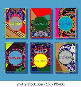 Creative brochure templates with colorful devil elements. Covers design templates for flyer, leaflet, brochure, report, presentation, advertising, magazine.