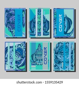 Creative brochure templates with colorful devil elements. Covers design templates for flyer, leaflet, brochure, report, presentation, advertising, magazine.