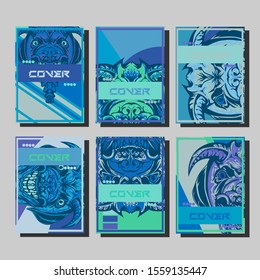 Creative brochure templates with colorful devil elements. Covers design templates for flyer, leaflet, brochure, report, presentation, advertising, magazine.