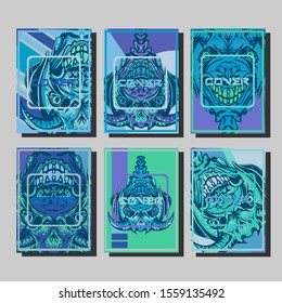 Creative brochure templates with colorful devil elements. Covers design templates for flyer, leaflet, brochure, report, presentation, advertising, magazine.