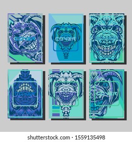 Creative brochure templates with colorful devil elements. Covers design templates for flyer, leaflet, brochure, report, presentation, advertising, magazine.