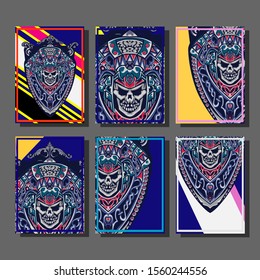 Creative brochure templates with colorful devil elements. Covers design templates for flyer, leaflet, brochure, report, presentation, advertising, magazine.