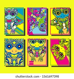 Creative brochure templates with colorful devil elements. Covers design templates for flyer, leaflet, brochure, report, presentation, advertising, magazine.