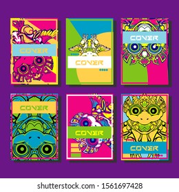 Creative brochure templates with colorful devil elements. Covers design templates for flyer, leaflet, brochure, report, presentation, advertising, magazine.