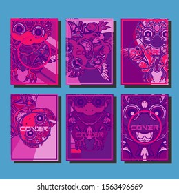 Creative brochure templates with colorful devil elements. Covers design templates for flyer, leaflet, brochure, report, presentation, advertising, magazine.