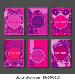 Creative brochure templates with colorful devil elements. Covers design templates for flyer, leaflet, brochure, report, presentation, advertising, magazine.