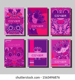 Creative brochure templates with colorful devil elements. Covers design templates for flyer, leaflet, brochure, report, presentation, advertising, magazine.