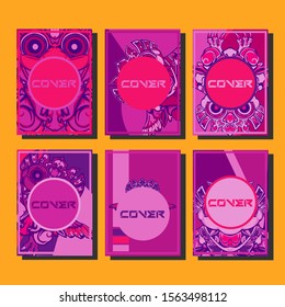 Creative brochure templates with colorful devil elements. Covers design templates for flyer, leaflet, brochure, report, presentation, advertising, magazine.