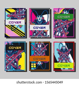 Creative brochure templates with colorful elements. Covers design templates for flyer, leaflet, brochure, report, presentation, advertising, magazine.