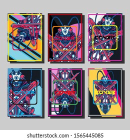 Creative brochure templates with colorful elements. Covers design templates for flyer, leaflet, brochure, report, presentation, advertising, magazine.