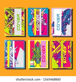 Creative brochure templates with colorful elements. Covers design templates for flyer, leaflet, brochure, report, presentation, advertising, magazine.