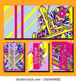 Creative brochure templates with colorful elements. Covers design templates for flyer, leaflet, brochure, report, presentation, advertising, magazine.