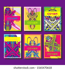 Creative brochure templates with colorful elements. Covers design templates for flyer, leaflet, brochure, report, presentation, advertising, magazine.