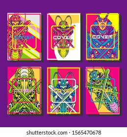 Creative brochure templates with colorful elements. Covers design templates for flyer, leaflet, brochure, report, presentation, advertising, magazine.