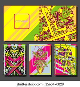 Creative brochure templates with colorful elements. Covers design templates for flyer, leaflet, brochure, report, presentation, advertising, magazine.