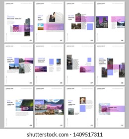 Creative brochure templates with colorful gradient design geometric trending elements. Covers design templates for flyer, leaflet, brochure, report, presentation, advertising, magazine.