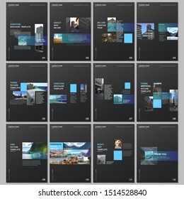 Creative brochure templates with colorful gradient design geometric trending elements. Covers design templates for flyer, leaflet, brochure, report, presentation, advertising, magazine.