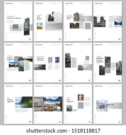 Creative brochure templates with colorful gradient design geometric trending elements. Covers design templates for flyer, leaflet, brochure, report, presentation, advertising, magazine.