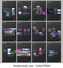 Creative brochure templates with colorful gradient design geometric trending elements. Covers design templates for flyer, leaflet, brochure, report, presentation, advertising, magazine.