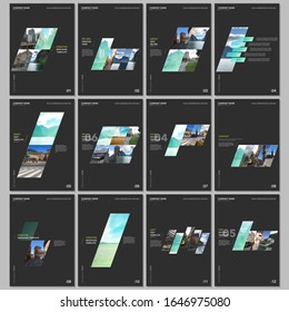 Creative brochure templates with colorful gradient geometric background. Covers design templates for flyer, leaflet, brochure, report, presentation, advertising, magazine.