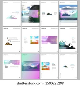 Creative brochure templates. Covers design templates for flyer, leaflet, brochure, report, presentation, magazine. Background for tourist camp, nature tourism, camping. Aadventure design concept.