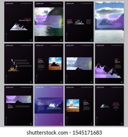 Creative brochure templates. Covers design templates for flyer, leaflet, brochure, report, presentation, magazine. Background for tourist camp, nature tourism, camping. Aadventure design concept.