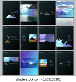 Creative brochure templates. Covers design templates for flyer, leaflet, brochure, report, presentation, magazine. Background for tourist camp, nature tourism, camping. Aadventure design concept.