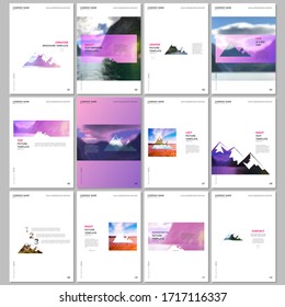 Creative brochure templates. Covers design templates for flyer, leaflet, brochure, report, presentation, magazine. Background for tourist camp, nature tourism, camping. Aadventure design concept.