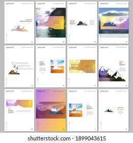 Creative brochure templates. Covers design templates for flyer, leaflet, brochure, report, presentation, magazine. Background for tourist camp, nature tourism, camping. Aadventure design concept.