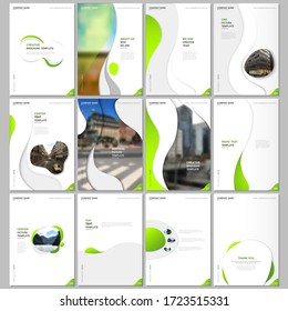 Creative brochure templates with fluid colorful trendy gradients geometric shapes. Covers design templates for flyer, leaflet, brochure, report, presentation, advertising, magazine.