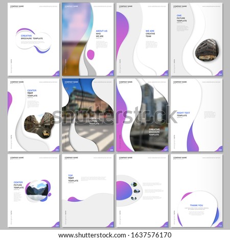 Creative brochure templates with fluid colorful trendy gradients geometric shapes. Covers design templates for flyer, leaflet, brochure, report, presentation, advertising, magazine.