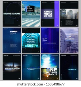 Creative brochure templates with lines, dots and circles. Covers design templates for electronic music festival flyer, leaflet, brochure, report, presentation, advertising. Electro music party concept