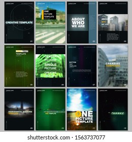 Creative brochure templates with lines, dots and circles. Covers design templates for electronic music festival flyer, leaflet, brochure, report, presentation, advertising. Electro music party concept