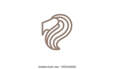 Creative Brown Lion Head Logo Symbol Vector Illustration
