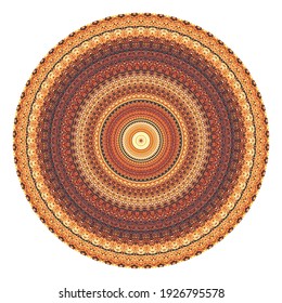 Símbolo redondo de puntos marrones creativos. Resumen del logotipo simétrico. Bolas de café mosaico. El círculo marca un icono de arte floral de píxel moderno. Dibujo decorativo de adorno de patrón de chocolate eps10.
