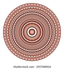 Creative brown points round symbol. Abstract symmetrical logo. Mosaic coffee beads. Circle dots modern pixel floral art icon. Chocolate pattern ornament wheel decorative illustration eps10.