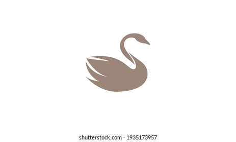 Creative Brown Swan Logo Design Vector