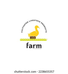 Vector de diseño de logotipo de cisne marrón creativo.