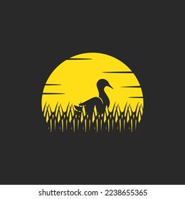 Creative Brown Swan Logo Design Vector.