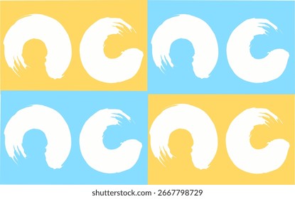 Creative brush circle pattern on colorful background.