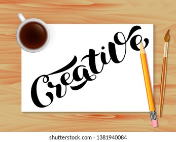 Creative brush  lettering. Vector illustration for clothes or card