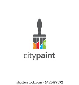 creative brush logo design template.Brush icon for home renovation company.Vector