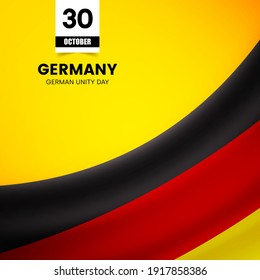 Creative brush stroke with flag of Germany country. Happy German unity day background with grunge flag