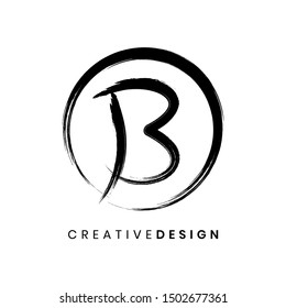 Creative Brush Stroke Letter B Logo Stock Vector (Royalty Free ...